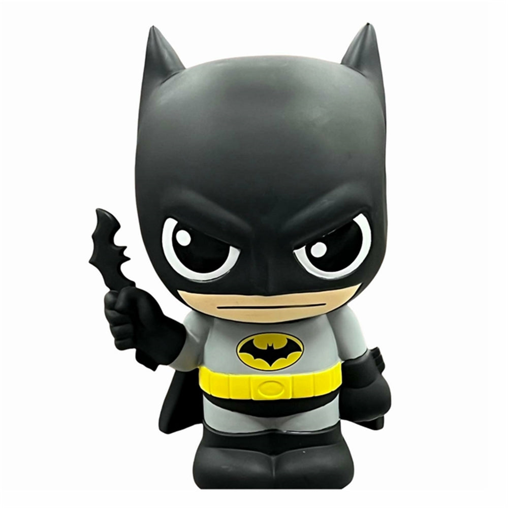 Batman PVC figural bank, chibi style, front view on white