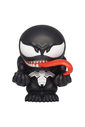 Venom PVC figural bank, chibi style, front view on white